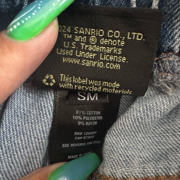 Keroppi Face Elastic High-Waisted Denim Shorts - Picture 7 of 11